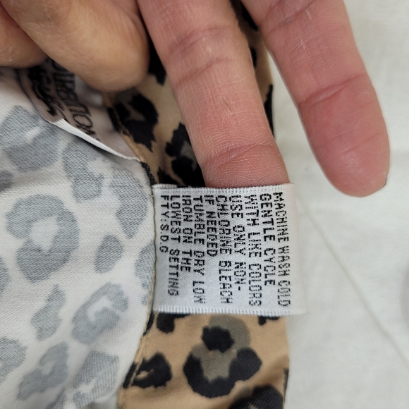 New Direction Leopard Print Women's Jean Jacket silver buttons edgy classic L - Picture 10 of 11